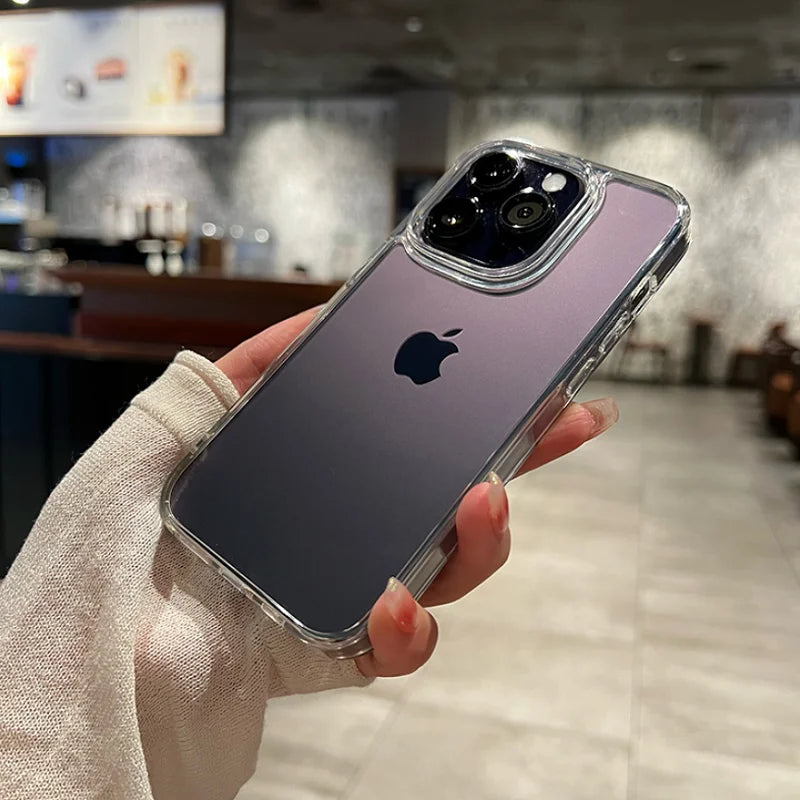 Capa de Acrílico + Silicone Transparente iPhone - 7 ao 16 Pro max, Antiqueda